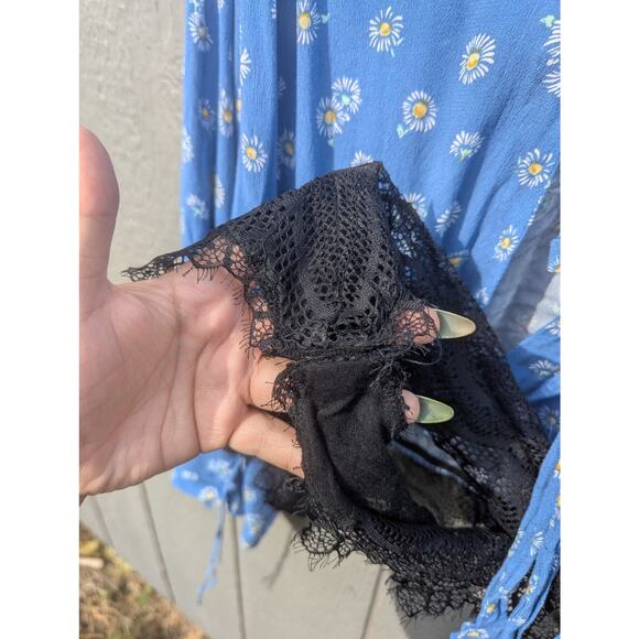 Intimately Free People Women's Body Suit M Boho Boat Neck Sunflower Ballerina - Picture 3 of 5